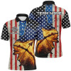 FUNSTUFFPRINT Personalized US Flag Archery Bow And Arrow Fire   Polo Shirt Size S-5XL