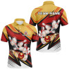 FUNSTUFFPRINT Yellow and Red Camo Bowling   Polo Shirt Size S-5XL