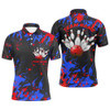 FUNSTUFFPRINT Blue And Red Camo Bowling Team Shirts Custom Men Polo Shirts Bowling League Shirts   Polo Shirt Size S-5XL