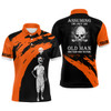 FUNSTUFFPRINT  Orange And Black Mens Skull Golf Polo Shirts, Custom Golf Polos For Men, Halloween Golf   Polo Shirt Size S-5XL