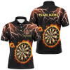 FUNSTUFFPRINT  Personalized Fire Darts Board Thunder Lightning Custom Men Dart  Polo Shirt Size S-5XL