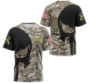 FUNSTUFFPRINT Personalized T-Shirt, Hoodie - Military Police Skull Army Us Camo 3D Printed 3D T-shirt