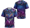 FUNSTUFFPRINT Personalized T-Shirt, Hoodie - Purple Galaxy Dragonfly Flower Heart 3D Printed 3D T-shirt