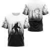 FUNSTUFFPRINT Personalized T-Shirt, Hoodie - Bigfoot Forest Night Moon 3D Printed 3D T-shirt