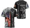 FUNSTUFFPRINT Personalized T-Shirt, Hoodie - Us Air Force Honor The Fallen Skull Camo American Flag 3D Printed 3D T-shirt