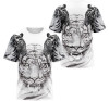 FUNSTUFFPRINT Personalized T-Shirt, Hoodie - Rose Flower Tiger Face 3D Printed 3D T-shirt