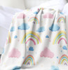 FUNSTUFFPRINT Rainbow and Clouds Blanket, Baby Swaddle, Baby Girl Blanket, Sherpa Blanket, Velveteen Blanket, Newborn Baby Keepsake, Baby Shower Gift