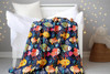 FUNSTUFFPRINT Whimsical Colorful Fish Baby Blanket, Cute Full Print Fish Velveteen Blanket, Sherpa Blanket Nursery Room Decor