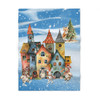 FUNSTUFFPRINT Soft Child's Fleece Blanket, Item #4123 Swiss Alps Mouse and Bear, Rabbit Ice Skating in Snow Blanket, Custom Fleece Baby Blanket