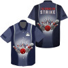 Custom I'M Going On Strike Bowling Custom Hawaiian Shirt, Personalized Button Up Bowling Shirts Blue
