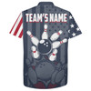 Custom Hawaiian Bowling Shirt For Men Women American Flag Bowling Hawaiian Custom Bowling Team Shirt
