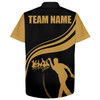 Custom Personalized Hawaiian Bowling Shirt Black and Gold Bowlers Custom Team Bowling Hawaiian Shirt