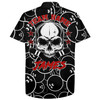 Custom Personalized Flame Hawaiian Bowling Shirt, Men Women Skull Pins Black Bowlers