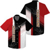Custom Red And Black Plaid Pattern Lightning Custom Team Name Hawaiian Shirt For Men, Team Bowling Shirts