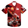 Custom Hawaiian Bowling Shirts Custom Name Red Flame Bowling Shirt, Personalized Bowling Team Shirts