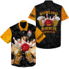 Custom Funny Bowling Beer Skull Hawaiian Bowling Shirts Custom Name Bowling And Beer Therefore I'M Here