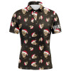 FUNSTUFFPRINT Santa Skull Golf Mens Polo Shirts Custom Name Christmas Golf Shirts For Men Funny Golf  Polo Shirt Size S-5XL