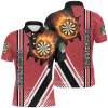 FUNSTUFFPRINT  Personalized Black Red Darts Board Fire Flame Men Darts  Polo Shirt Size S-5XL