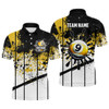 FUNSTUFFPRINT Personalized Billiard 9 Ball Grunge Style Men   Polo Shirt Size S-5XL