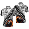 FUNSTUFFPRINT Personalized Billiard 8 Ball Grunge Style Men   Polo Shirt Size S-5XL