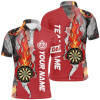 FUNSTUFFPRINT Personalized Red Darts Board Fire Flame Smoke Men Darts   Polo Shirt Size S-5XL