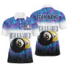 FUNSTUFFPRINT Personalized Black Yellow Billiard 8 Ball & 9 Ball Pool   Polo Shirt Size S-5XL