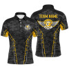 FUNSTUFFPRINT  Personalized Camo Yellow 9 Ball Pool Polo Shirts For Men, Custom Billiard 9 Ball Team  Polo Shirt Size S-5XL