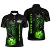 FUNSTUFFPRINT Custom Men Bowling Polo Shirts Green Dragon Bowling Team  Polo Shirt Size S-5XL