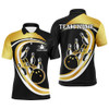 FUNSTUFFPRINT Black and Gold Bowling   Polo Shirt Size S-5XL