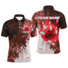 FUNSTUFFPRINT Red Camo Flame Bowling   Polo Shirt Size S-5XL