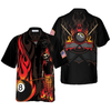 Flame Skull Billiard Pool Hawaiian Shirt, Skull Fire Billiard Shirt, 3D All Over Print Billiard Gift