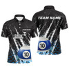 FUNSTUFFPRINT Grunge 10 Ball Pool Sport Jerseys Custom Men Billiard   Polo Shirt Size S-5XL