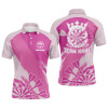 FUNSTUFFPRINT  Personalized Pink Mens Darts Polo Shirt Custom Pink Cool Dart   Polo Shirt Size S-5XL