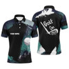 FUNSTUFFPRINT  Watercolor Mens Golf Polo Shirts Dark Green Custom   Polo Shirt Size S-5XL