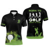 FUNSTUFFPRINT  Grunge Graphic Mens Golf Polo Shirt, Green Wet Paint Black Golf Shirts For Men, Best Golf Gifts  Polo Shirt Size S-5XL