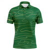 FUNSTUFFPRINT  Mens golf polo shirts custom name mens green Golf Course pattern tournament golf  Polo Shirt Size S-5XL