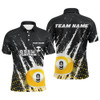 FUNSTUFFPRINT Grunge 9 Ball Pool Sport Jerseys Customized Men Billiard   Polo Shirt Size S-5XL