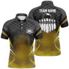 FUNSTUFFPRINT  Mens polo bowling shirt Custom black gold bowling ball pins team league jersey, bowling gift    Polo Shirt Size S-5XL