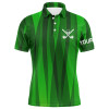 FUNSTUFFPRINT Green stripes pattern custom name Mens golf polos shirts, men's golf   Polo Shirt Size S-5XL