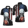 FUNSTUFFPRINT Personalized Skull Men'S Bowling Team Jersey Bowling Shirt American   Polo Shirt Size S-5XL