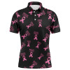 FUNSTUFFPRINT Breast Cancer Awareness Pink Ribbon Mens Golf Polo Shirt Custom Name   Polo Shirt Size S-5XL
