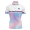 FUNSTUFFPRINT  Personalized Mens Golf Polo Shirt Custom Gradient Pastel Rainbow Golf   Polo Shirt Size S-5XL