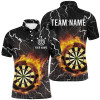 FUNSTUFFPRINT  Customized Flame Darts Men Polo Shirt Thunder Lightning Dart   Polo Shirt Size S-5XL