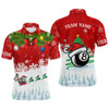 FUNSTUFFPRINT Funny Christmas Billiard 8 Ball Pool Polo Shirts Custom Men Christmas   Polo Shirt Size S-5XL