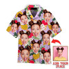 Custom Funny Custom Face Tropical Flower Fruits Custom Hawaiian Shirt, Personalized Hawaiian Shirts, Custom Photo Hawaiian Shirt
