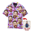 Custom Funny Custom Face Pizza Slices Strikes Custom Hawaiian Shirt, Personalized Hawaiian Shirts, Custom Photo Hawaiian Shirt