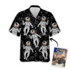 Custom Image Pet Funny Space Pattern Short-Sleeve Hawaiian Shirt, Gift for Dog Lovers