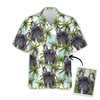 Custom Floral Summer With Palm Trees Pattern Short-Sleeve Hawaiian Shirt, Custom Photo Dog Shirt for Men Women