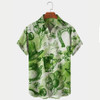 St. Patrick's Men's Hawaiian Shirts Clover Oversized Stretch Easy Care Aloha Shirts, St. Patrick's Day gifts