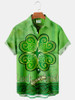 St. Patrick's Day Short Sleeve Casual Shirt, Shamrock Shirt, Irish hawaiian Shirt